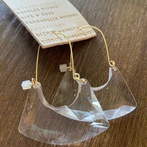 Anthropologie | NWT Crystal Crescent Hoop Statement Earrings